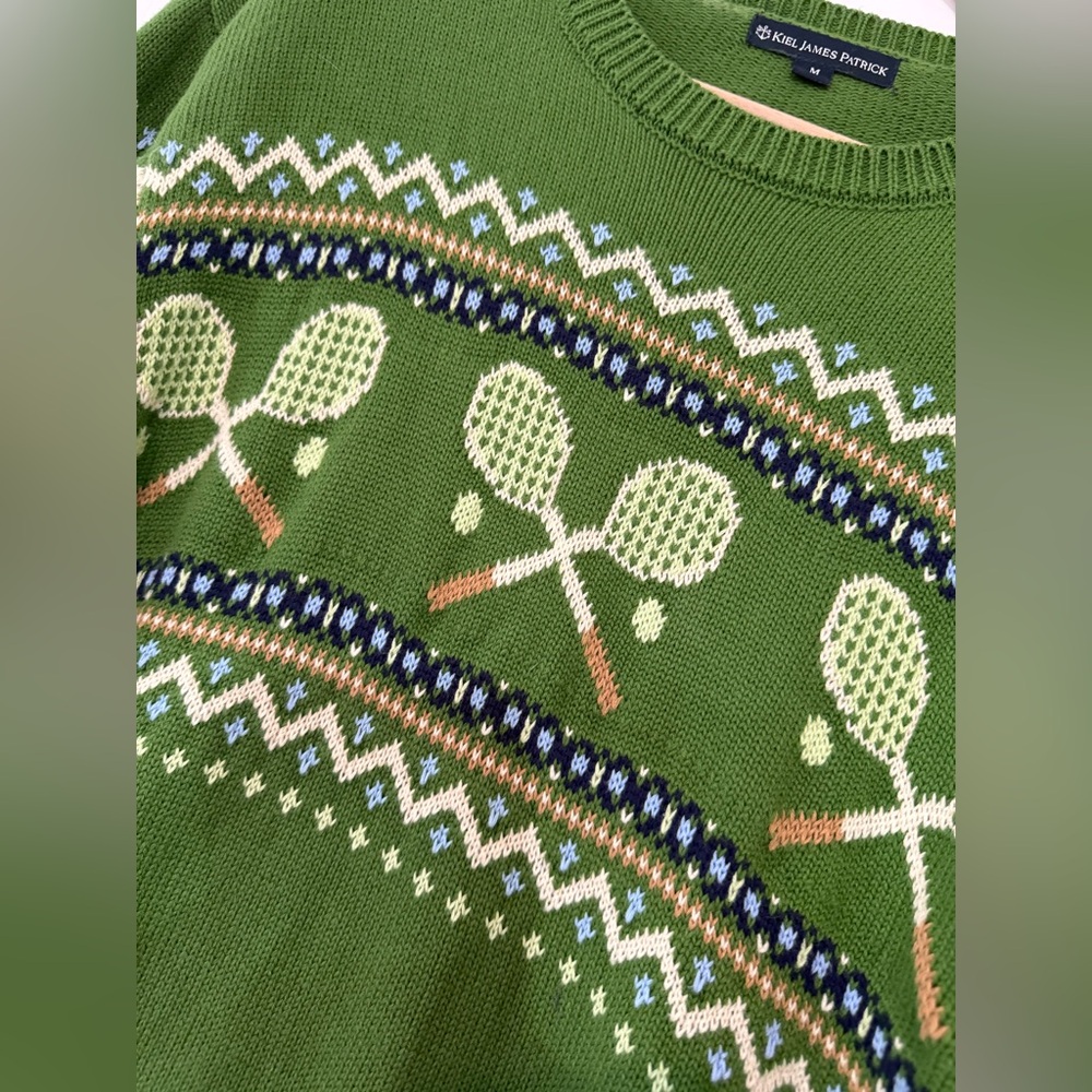 Kiel James Patrick Green Tennis Sweater - Picture 6 of 10